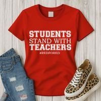 Students Stand With Teachers #RedForEd Women's T-Shirt thumb 3