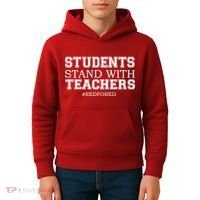 Students Stand With Teachers #RedForEd Kids Hoodie thumb 4
