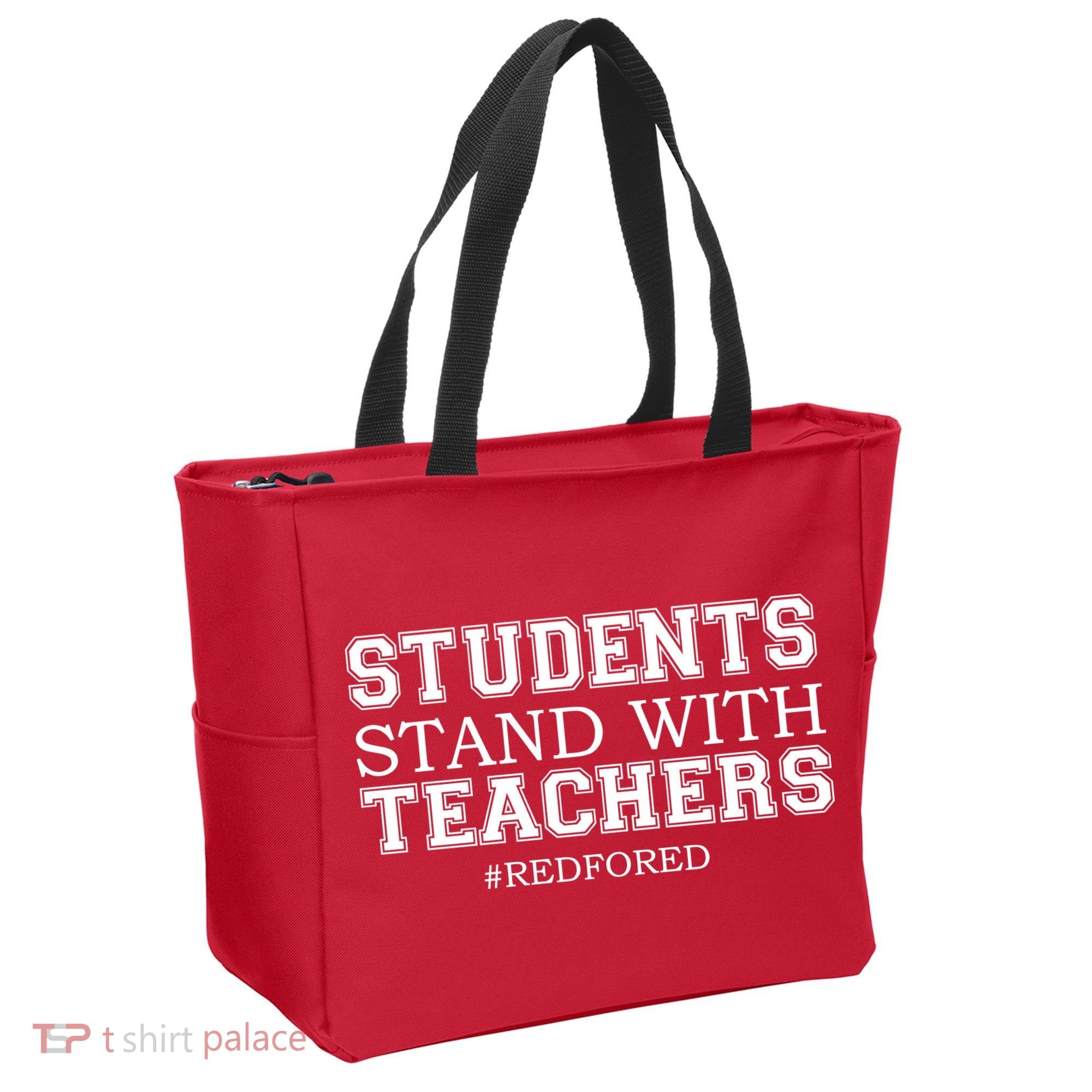 Students Stand With Teachers #RedForEd Tote Bag