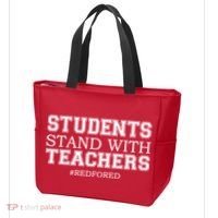 Students Stand With Teachers #RedForEd Tote Bag thumb 3