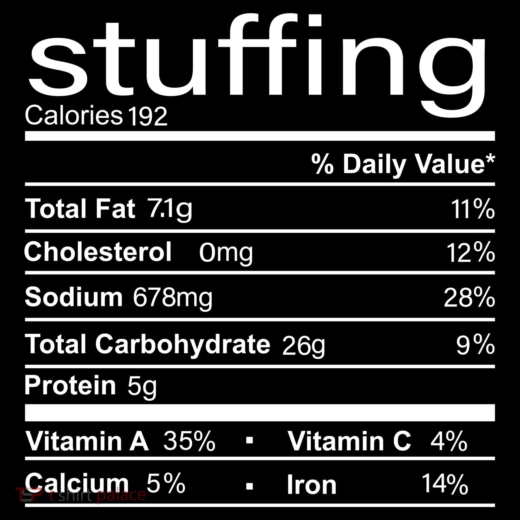 Stuffing Nutritional Facts Funny Thanksgiving Hoodie