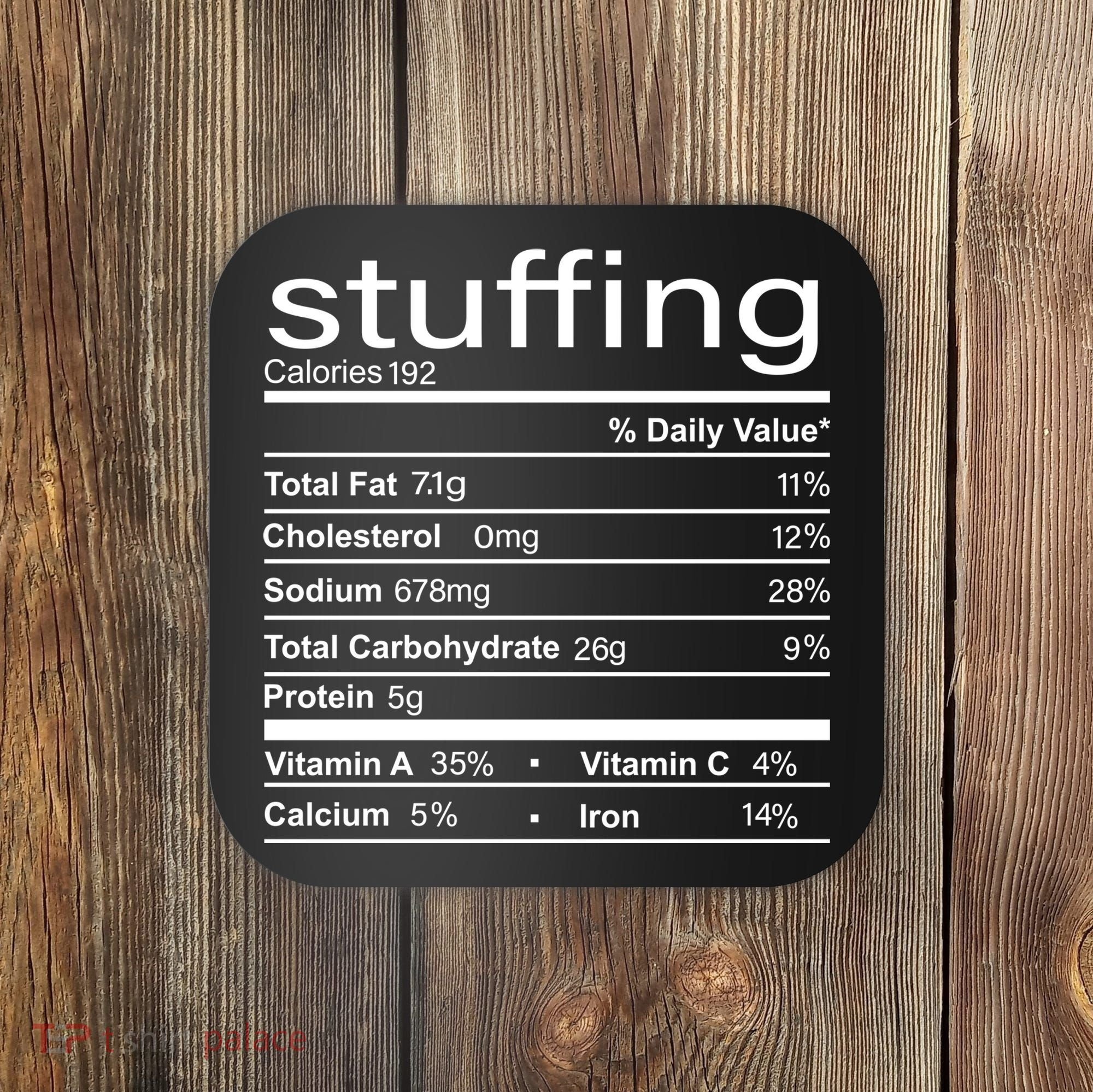 Stuffing Nutritional Facts Funny Thanksgiving Coaster