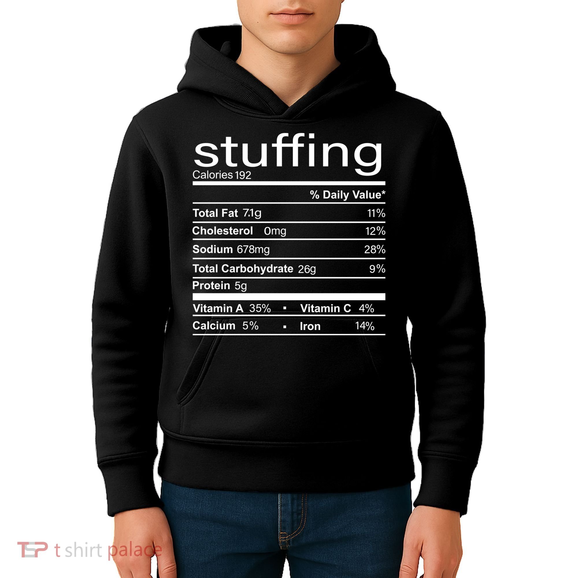 Stuffing Nutritional Facts Funny Thanksgiving Kids Hoodie