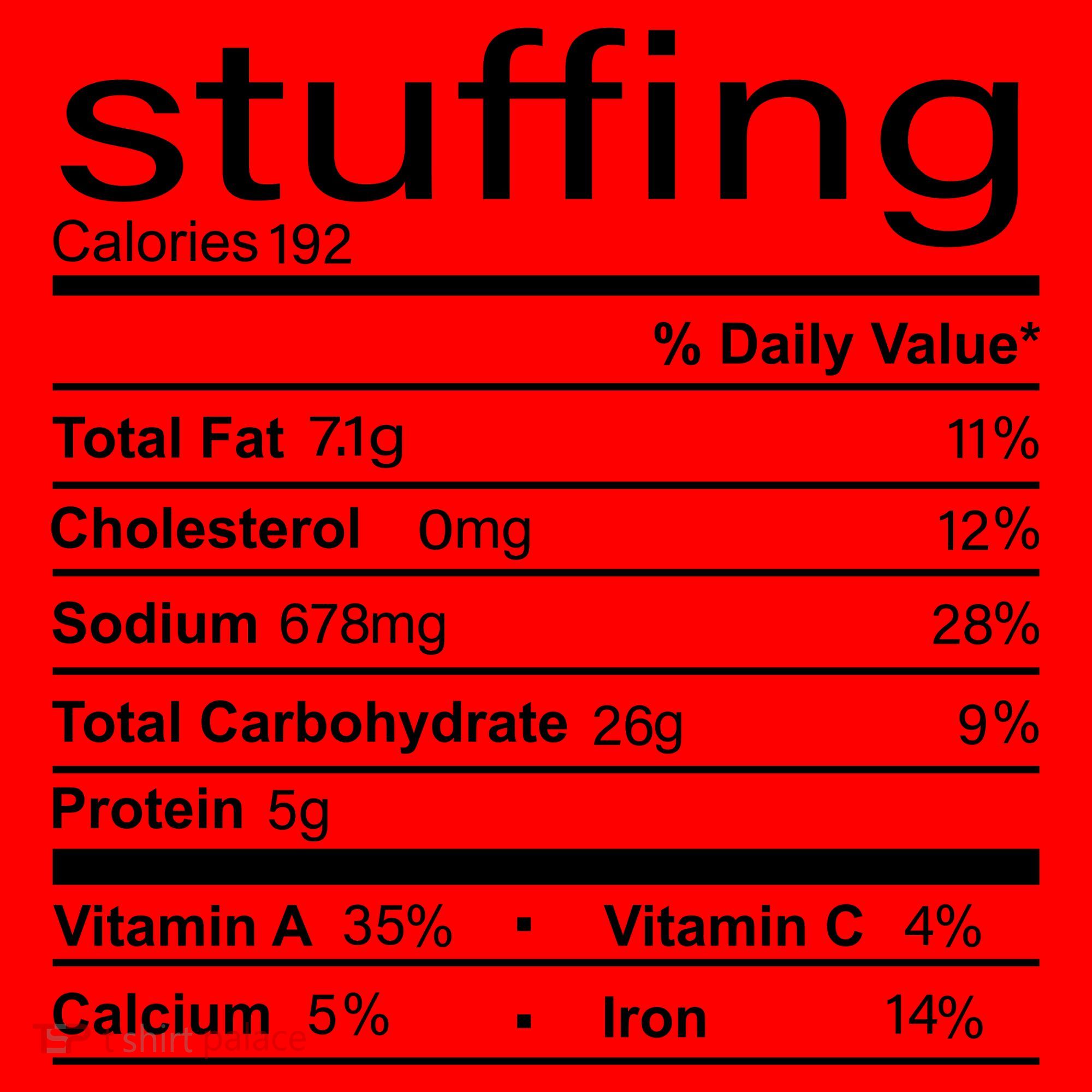 Stuffing Nutritional Facts Funny Thanksgiving Santa Hat
