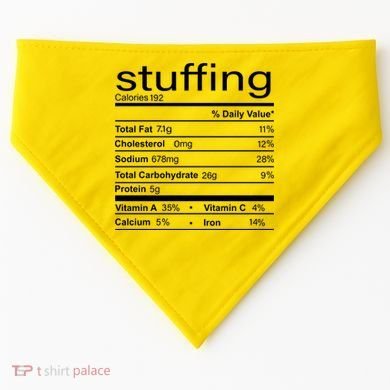 Stuffing Nutritional Facts Funny Thanksgiving USA-Made Doggie Bandana