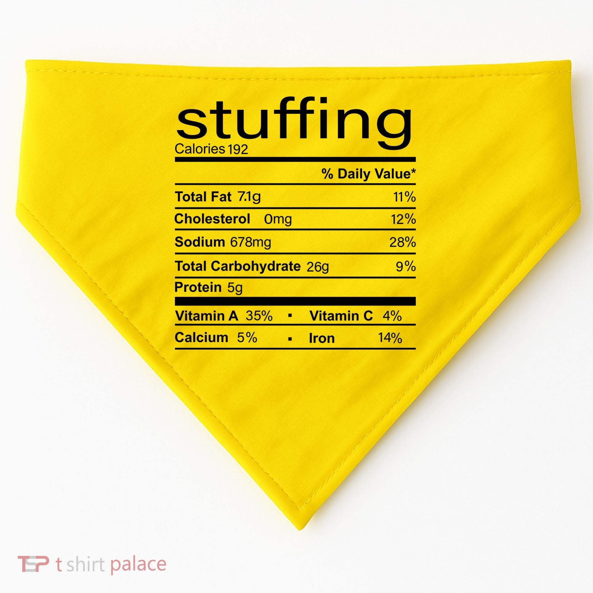 Stuffing Nutritional Facts Funny Thanksgiving USA-Made Doggie Bandana
