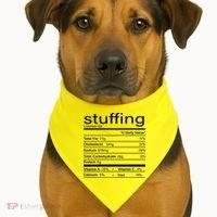 Stuffing Nutritional Facts Funny Thanksgiving USA-Made Doggie Bandana thumb 1