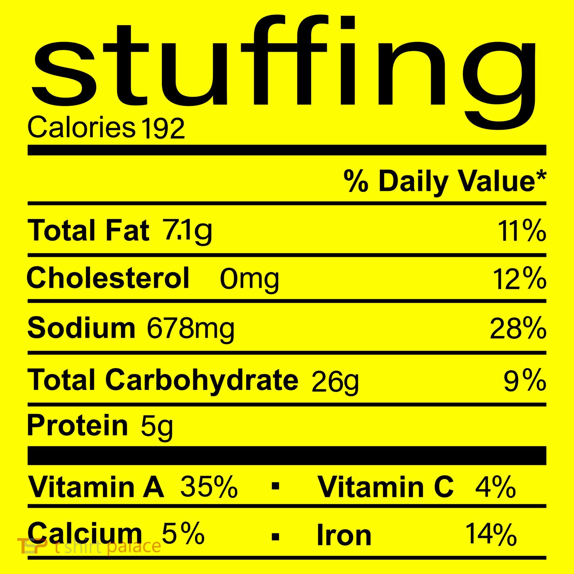 Stuffing Nutritional Facts Funny Thanksgiving Hat