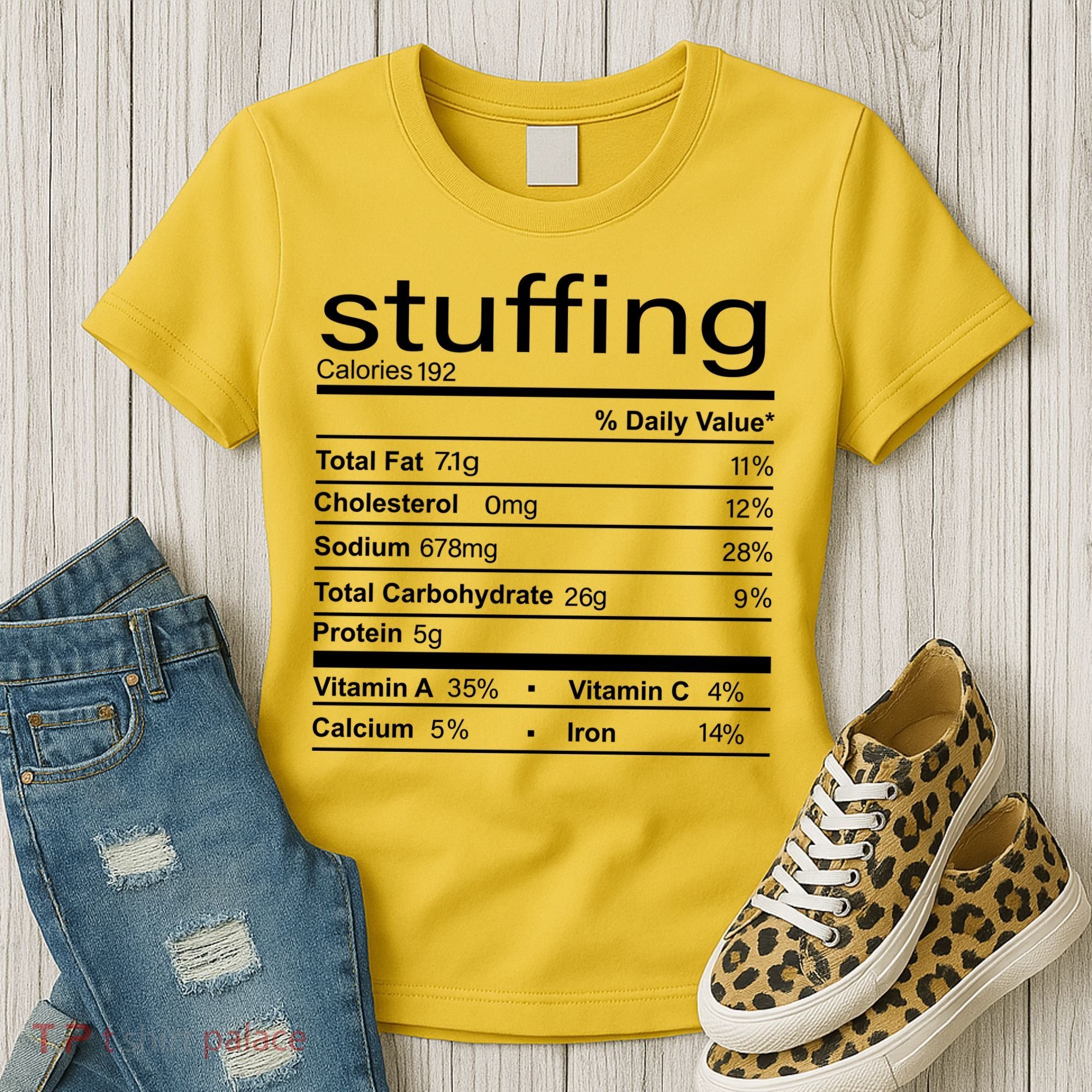 Stuffing Nutritional Facts Funny Thanksgiving Women's T-Shirt