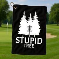 Stupid Tree Disc Golf Golf Towel thumb 1