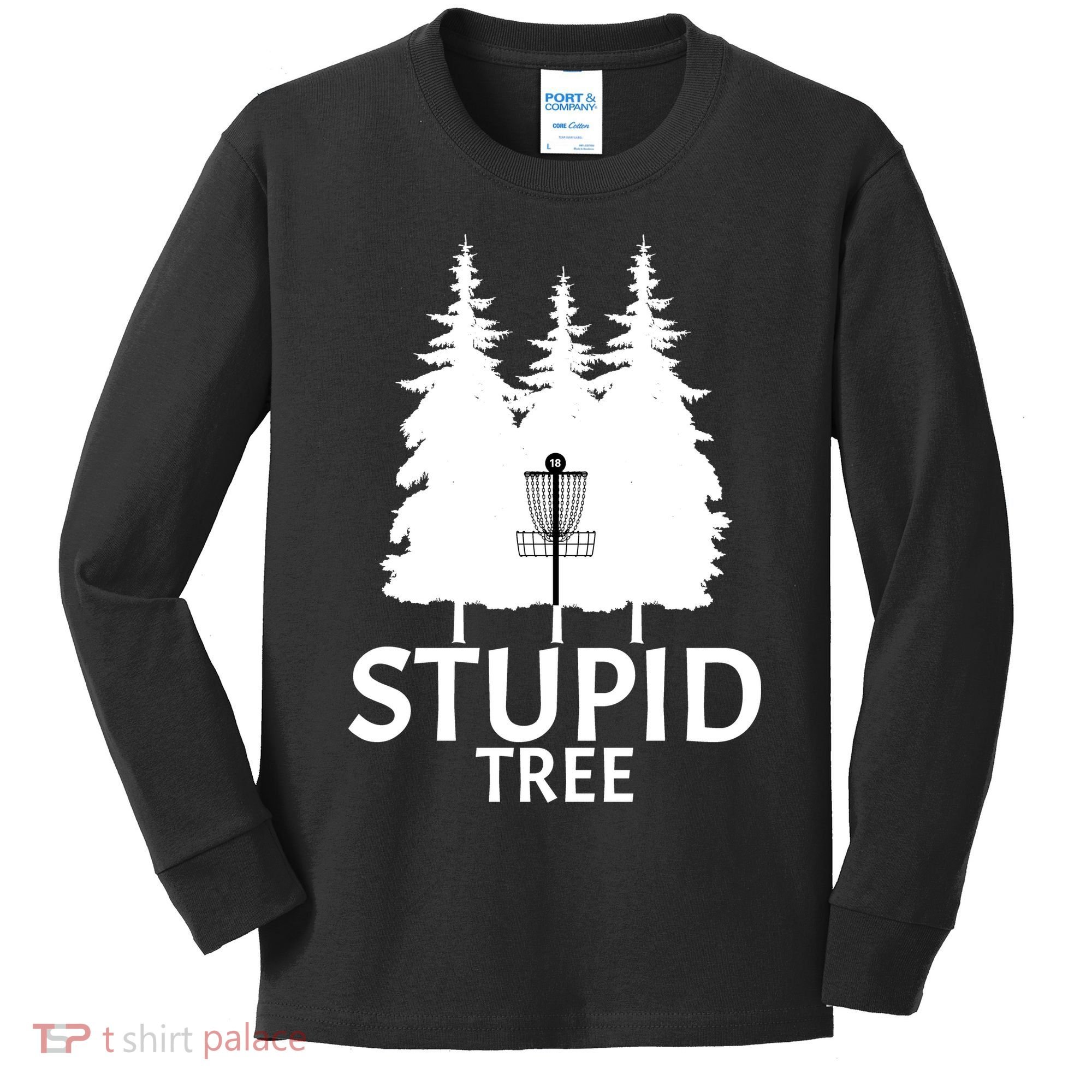 Stupid Tree Disc Golf Kids Long Sleeve Shirt
