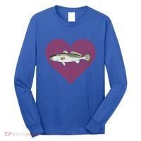 Speckled Trout Valentines Day Fish Love Fingerprint Cool Gift Long Sleeve Shirt thumb 0