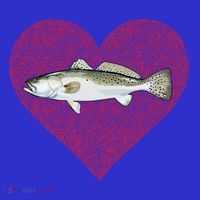 Speckled Trout Valentines Day Fish Love Fingerprint Cool Gift Long Sleeve Shirt thumb 2