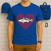 Speckled Trout Valentines Day Fish Love Fingerprint Cool Gift T-Shirt thumb 6