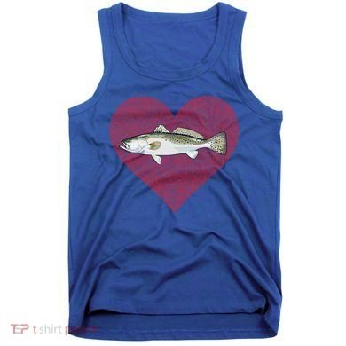 Speckled Trout Valentines Day Fish Love Fingerprint Cool Gift Tank Top