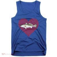 Speckled Trout Valentines Day Fish Love Fingerprint Cool Gift Tank Top thumb 0