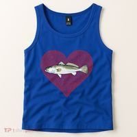 Speckled Trout Valentines Day Fish Love Fingerprint Cool Gift Tank Top thumb 2