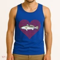 Speckled Trout Valentines Day Fish Love Fingerprint Cool Gift Tank Top thumb 3
