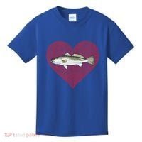 Speckled Trout Valentines Day Fish Love Fingerprint Cool Gift Kids T-Shirt thumb 0