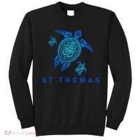 St Thomas Virgin Islands Sea Blue Tribal Turtle Sweatshirt thumb 0