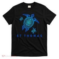 St Thomas Virgin Islands Sea Blue Tribal Turtle T-Shirt thumb 0