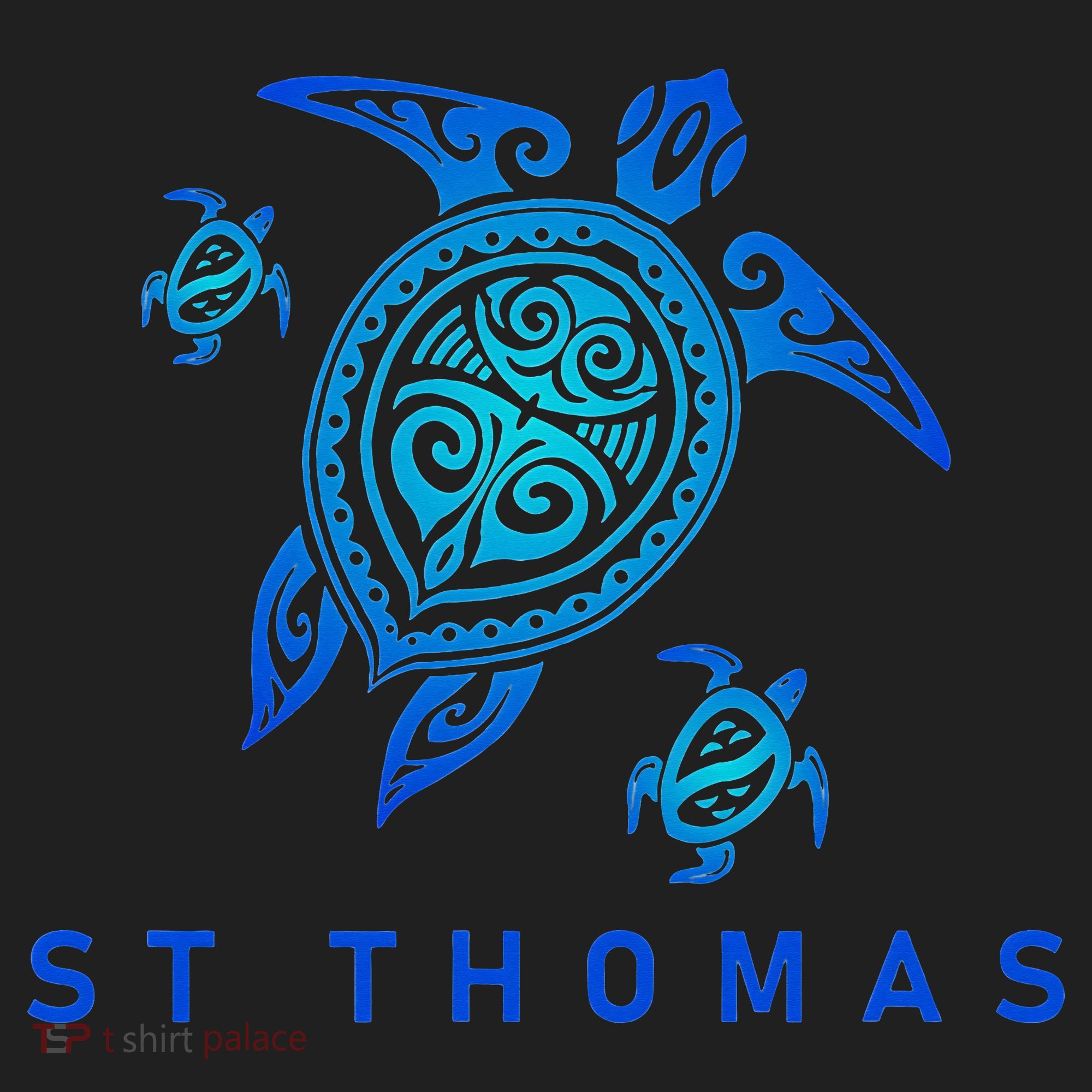 St Thomas Virgin Islands Sea Blue Tribal Turtle Beanie