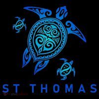 St Thomas Virgin Islands Sea Blue Tribal Turtle Women's Hoodie thumb 2