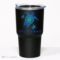 St Thomas Virgin Islands Sea Blue Tribal Turtle Tumbler thumb 0