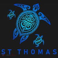 St Thomas Virgin Islands Sea Blue Tribal Turtle Women's Tank Top thumb 5