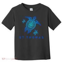 St Thomas Virgin Islands Sea Blue Tribal Turtle Toddler T-Shirt thumb 0