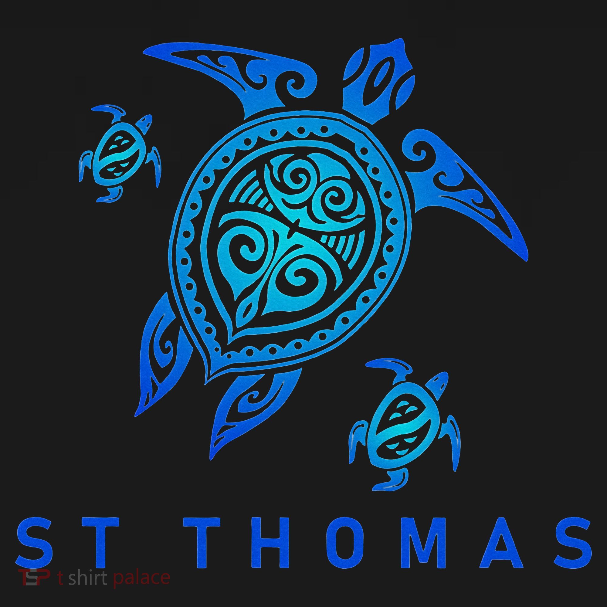 St Thomas Virgin Islands Sea Blue Tribal Turtle Visor