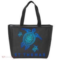 St Thomas Virgin Islands Sea Blue Tribal Turtle Tote Bag thumb 0