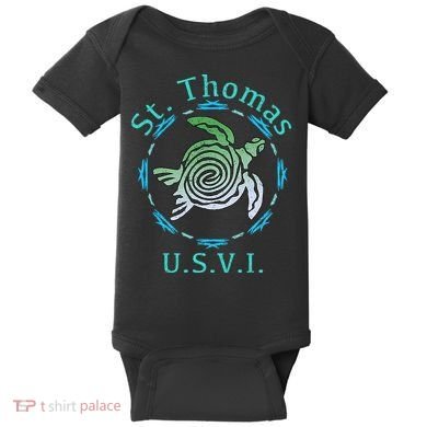 St. Thomas Vintage Tribal Turtle Baby Bodysuit