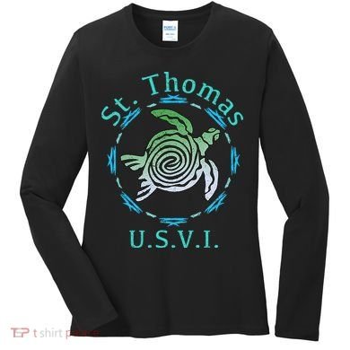 St. Thomas Vintage Tribal Turtle Women's Long Sleeve Shirt