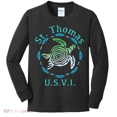 St. Thomas Vintage Tribal Turtle Kids Long Sleeve Shirt