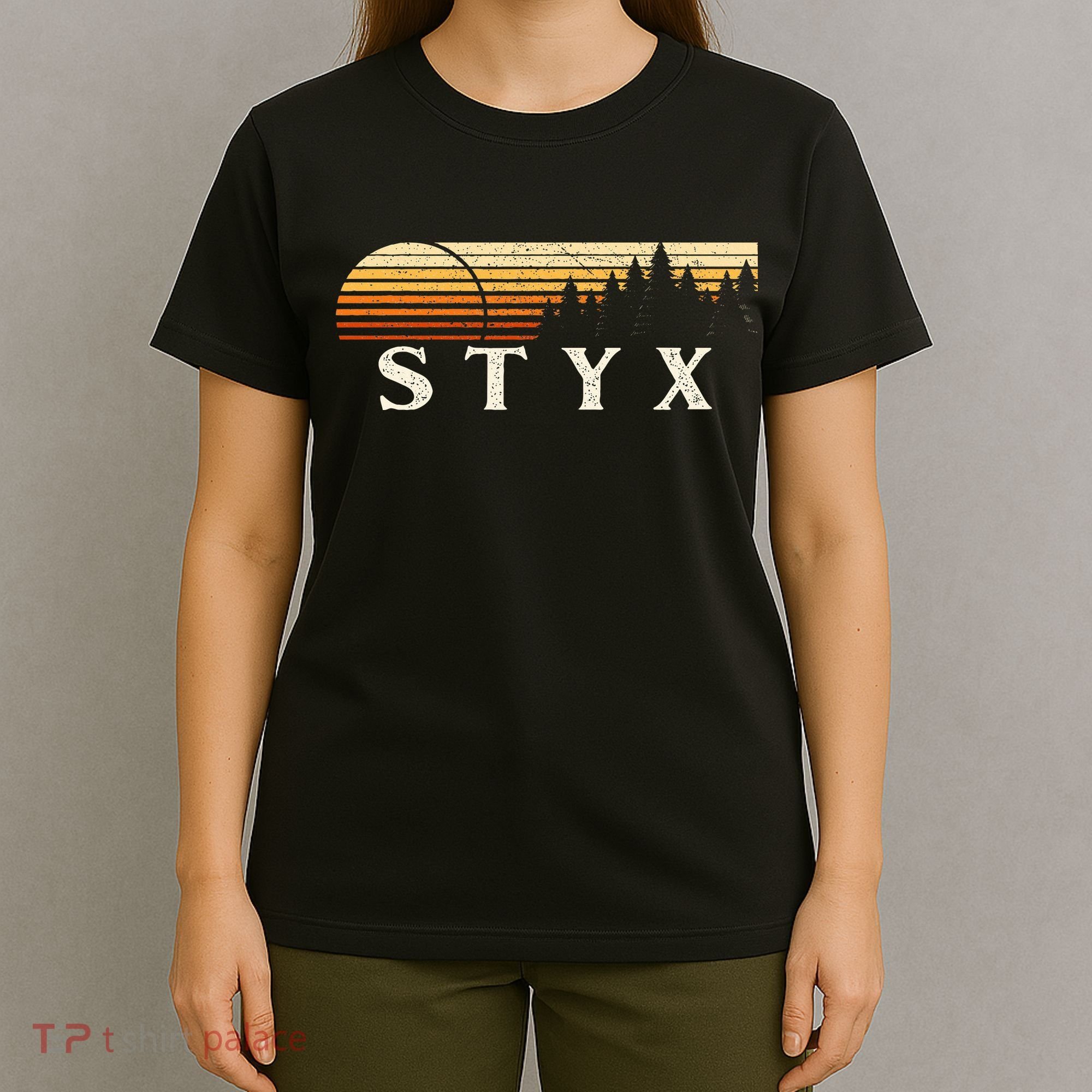 Styx Tx Vintage Evergreen Sunset Eighties T-Shirt