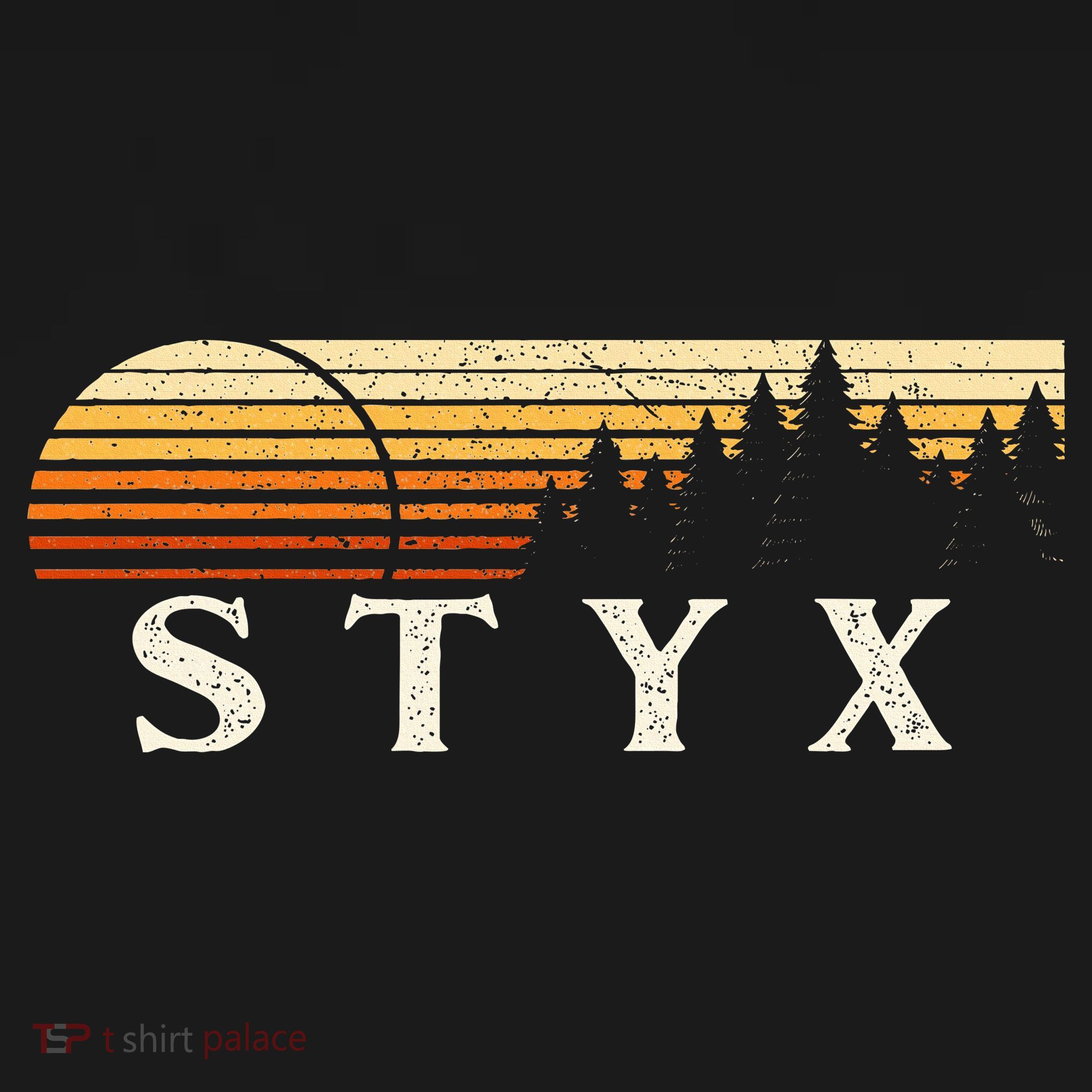 Styx Tx Vintage Evergreen Sunset Eighties T-Shirt