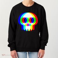 Skull Trippy Vaporwave Halloween Techno Rave Edm Party Women's Sweatshirt thumb 0