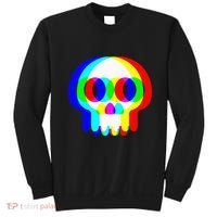 Skull Trippy Vaporwave Halloween Techno Rave Edm Party Sweatshirt thumb 0