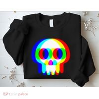 Skull Trippy Vaporwave Halloween Techno Rave Edm Party Sweatshirt thumb 2