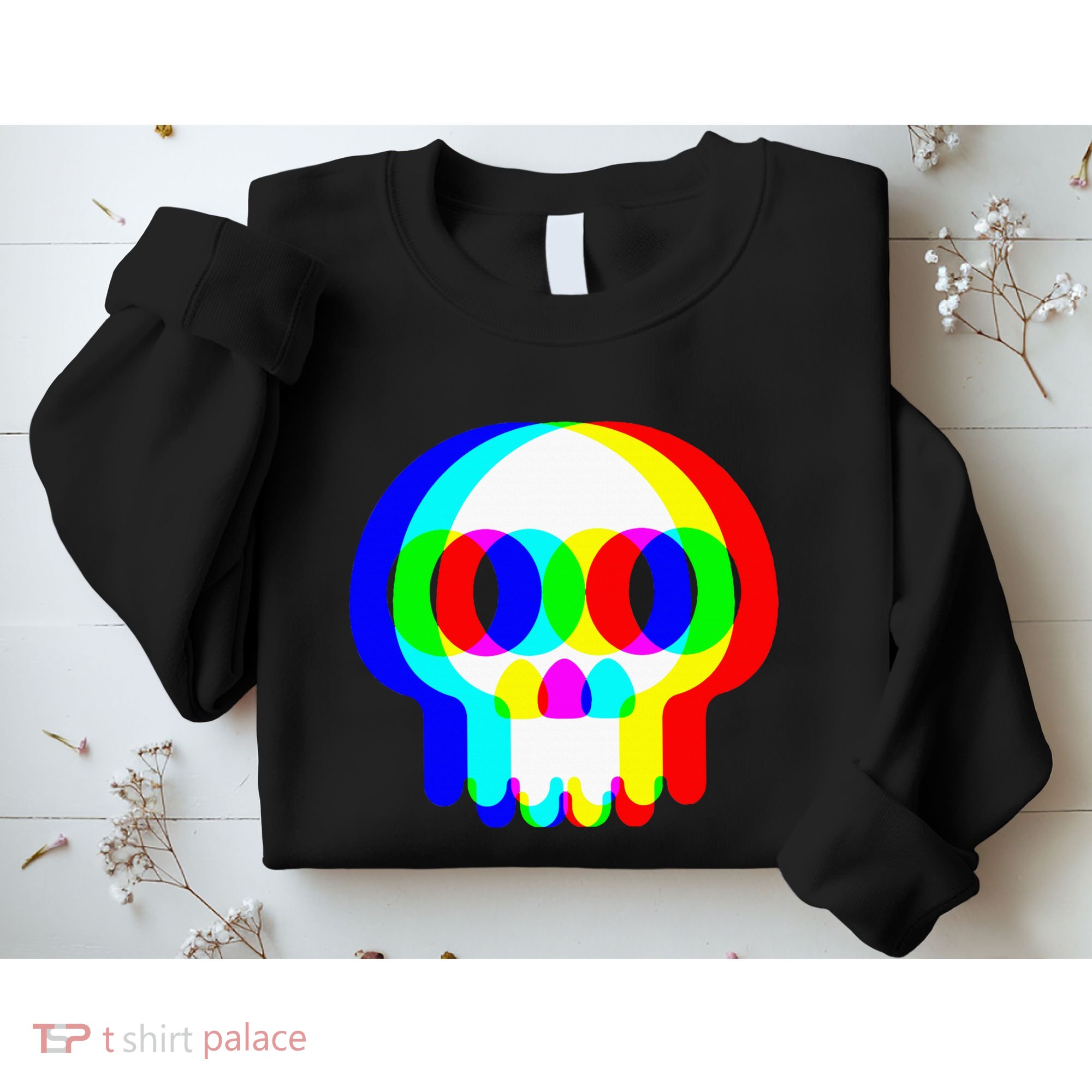 Skull Trippy Vaporwave Halloween Techno Rave Edm Party Sweatshirt