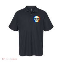 Skull Trippy Vaporwave Halloween Techno Rave Edm Party Polo thumb 0