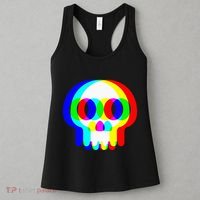 Skull Trippy Vaporwave Halloween Techno Rave Edm Party Women's Tank Top thumb 3