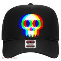 Skull Trippy Vaporwave Halloween Techno Rave Edm Party Hat thumb 0