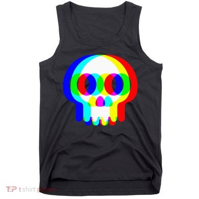 Skull Trippy Vaporwave Halloween Techno Rave Edm Party Tank Top