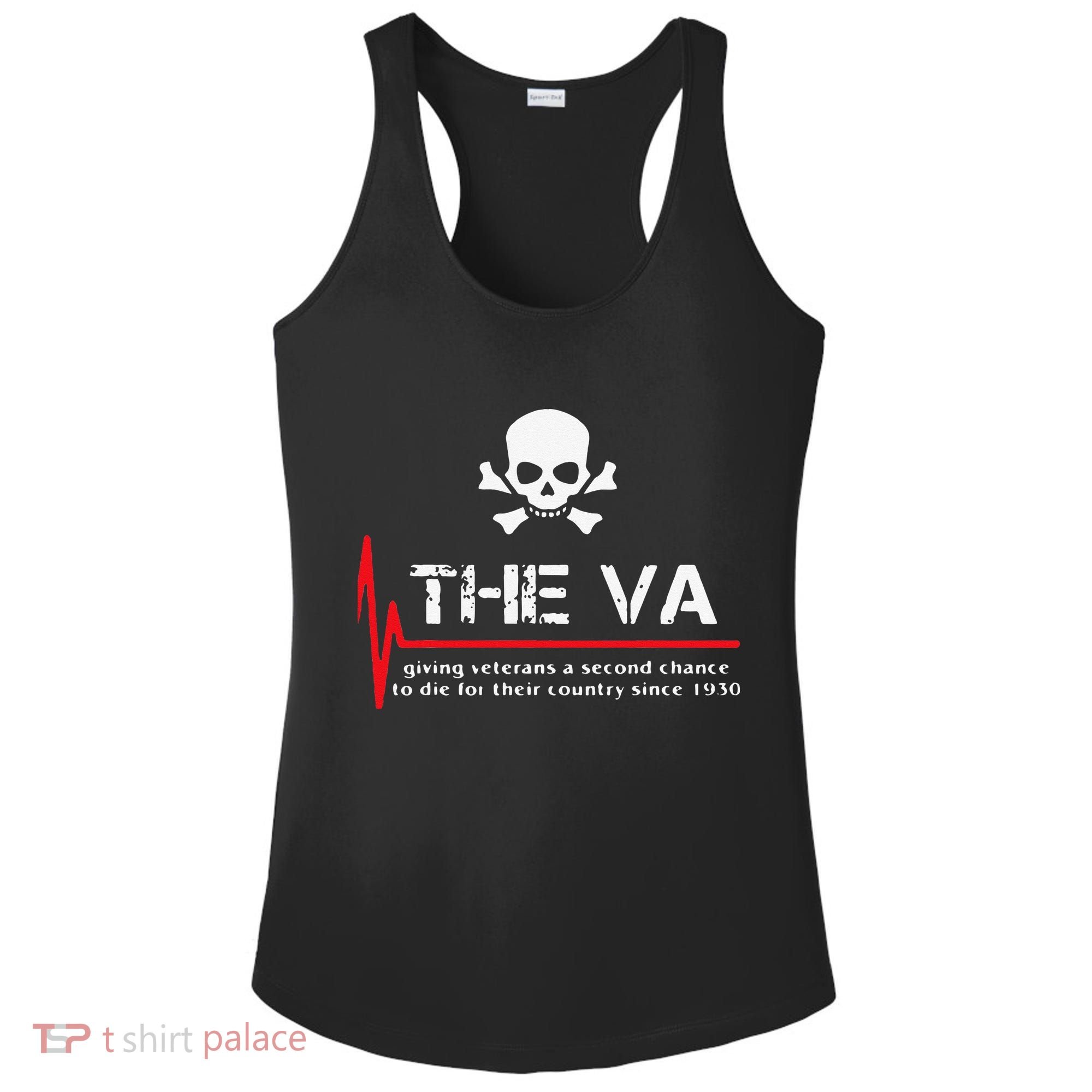 Skull The VA Giving Veterans A Second Chance Ladies PosiCharge Competitor Racerback Tank