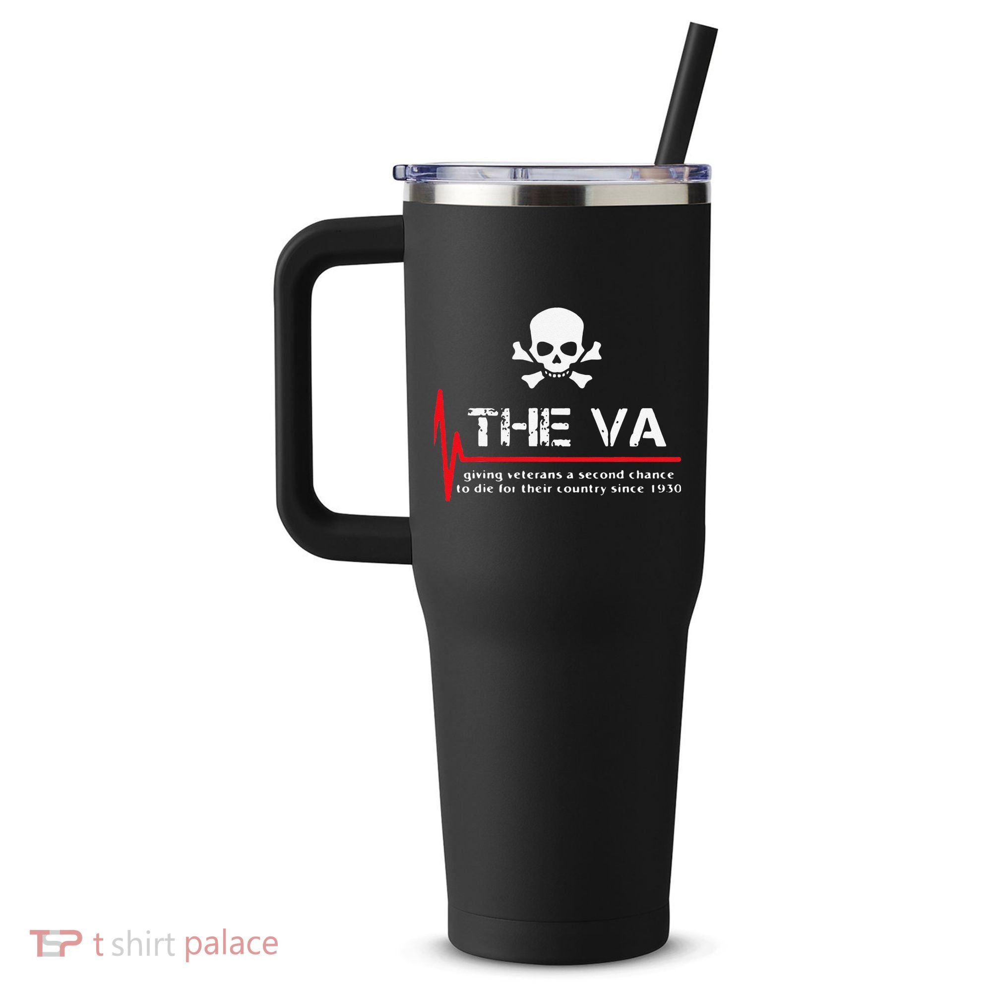Skull The VA Giving Veterans A Second Chance 40oz Vacuum Insulated Stainless Steel Travel Tumbler