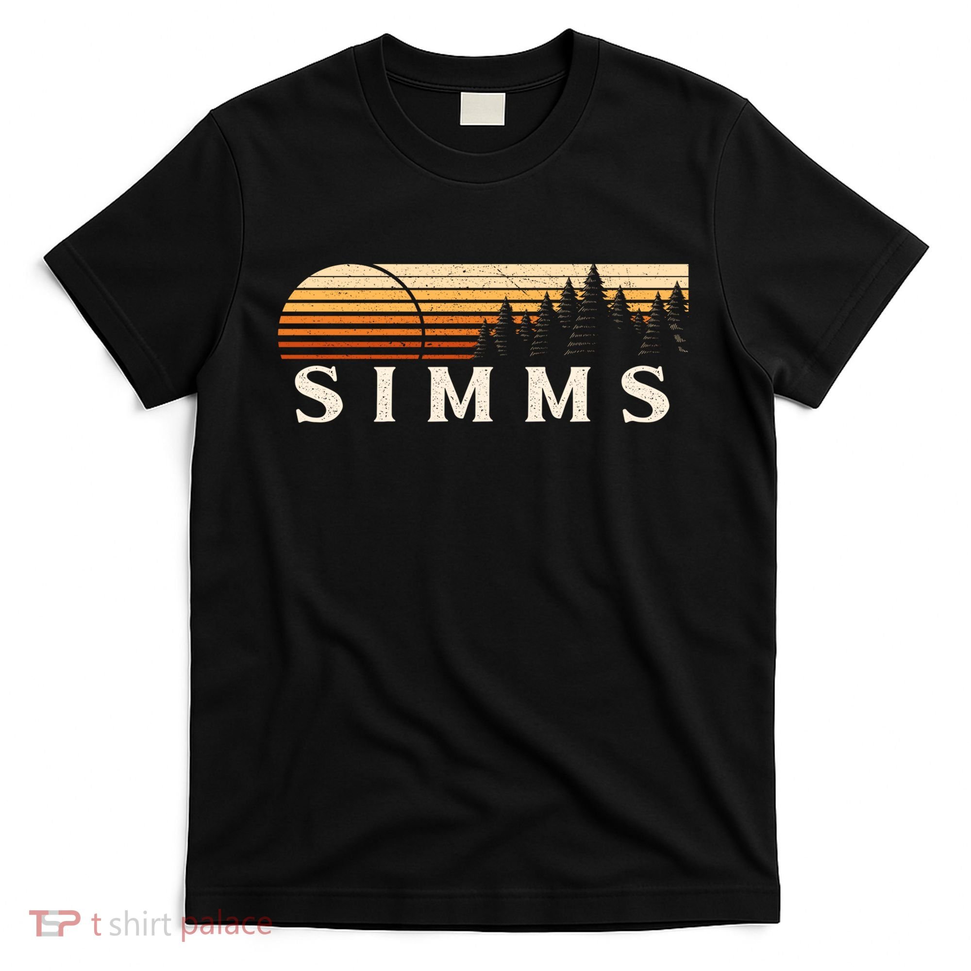 Simms Tx Vintage Evergreen Sunset Eighties Retro T-Shirt