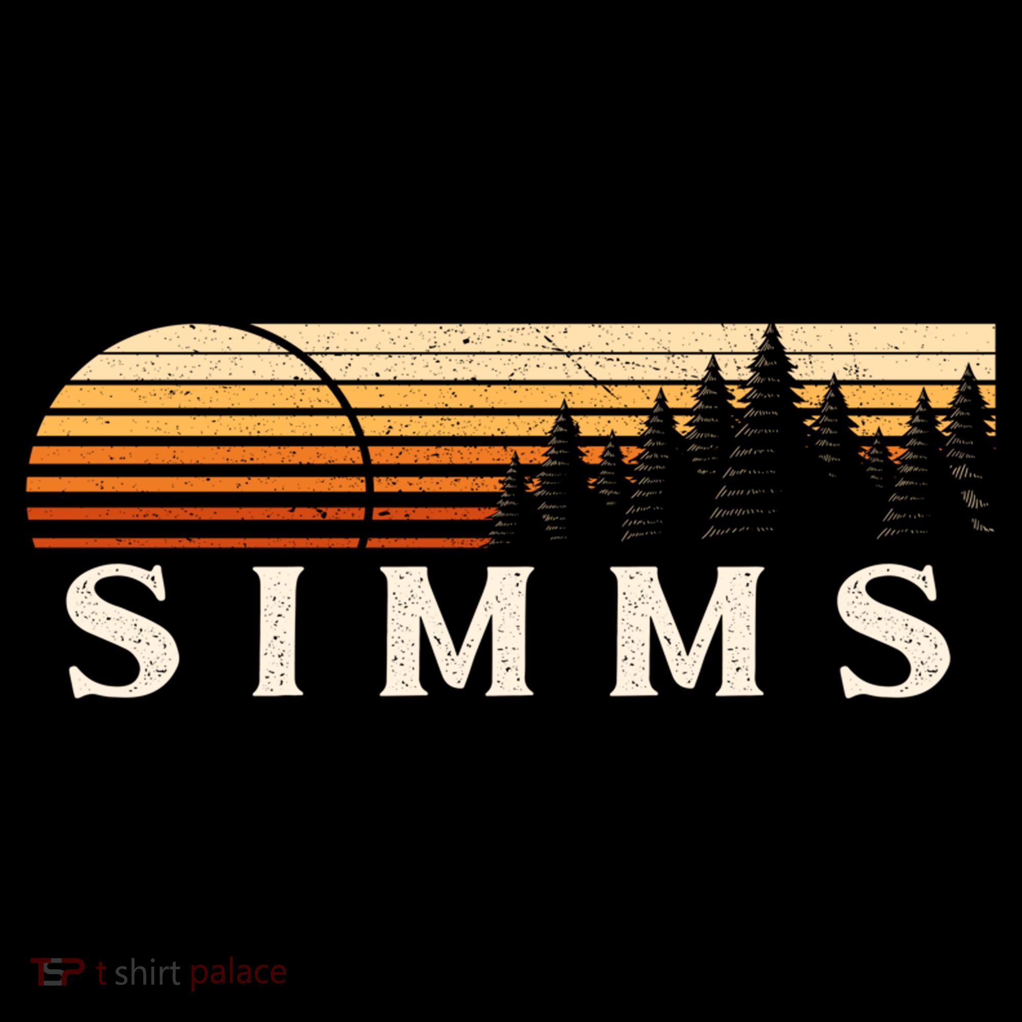 Simms Tx Vintage Evergreen Sunset Eighties Retro T-Shirt