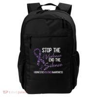 Stop The Violence Domestic Violence Awareness Ribbon Warrior Backpack thumb 0